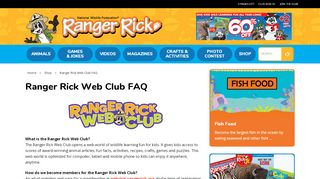 
                            13. Ranger Rick Web Club FAQ - NWF | Ranger Rick