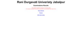 
                            4. Rani Durgavati Vishwavidyalaya, Jabalpur - Result Portal;