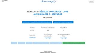 
                            12. Ranking 05/08/2018 - DÉDALUS CONCURSOS - CORE - AUXILIAR ...