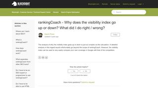 
                            11. rankingCoach - Why does the visibility index go up or down? What did ...