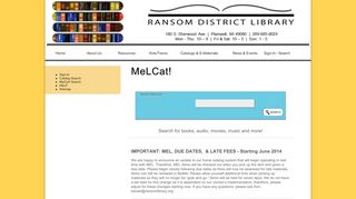
                            9. Ransom District Library Melcat Search