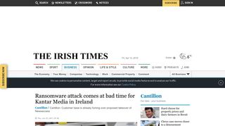 
                            12. Ransomware attack comes at bad time for Kantar Media in Ireland