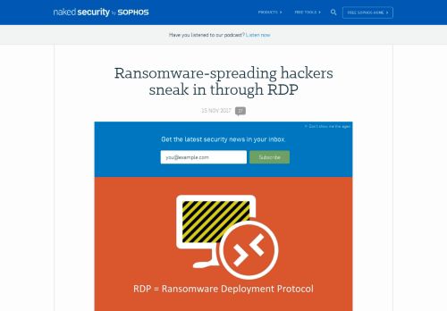 
                            5. Ransomware-spreading hackers sneak in through RDP - Naked Security