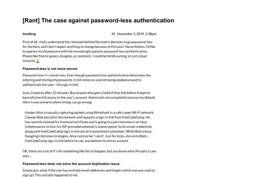 
                            5. [Rant] The case against password-less authentication ...