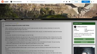 
                            3. [rant/eso support] access code limbo : elderscrollsonline - Reddit