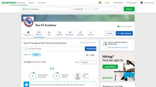 
                            9. Rao IIT Academy Full Time Faculty Reviews | Glassdoor.co.in