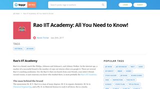 
                            11. Rao's IIT Academy: All You Need to Know - Toppr