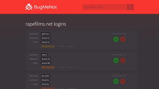 
                            2. rapefilms.net passwords - BugMeNot