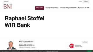 
                            12. Raphael Stoffel, WIR Bank, Siders - BNI Schweiz - Suisse - Svizzera