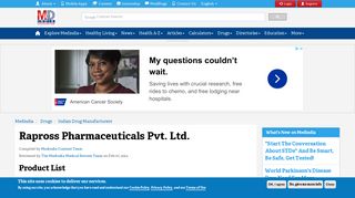 
                            7. Rapross Pharmaceuticals Pvt. Ltd. Product Information | Medindia