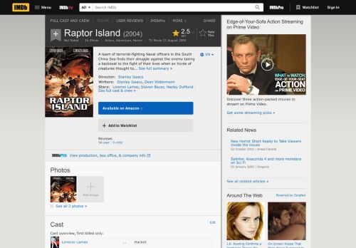 
                            11. Raptor Island (TV Movie 2004) - IMDb