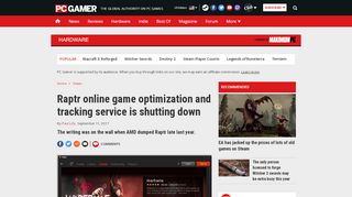 
                            10. Raptr online game optimization and tracking service is ... - PC Gamer