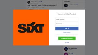 
                            11. Rashad Aliyev - Wie kann ich mein Sixt Konto löschen? | Facebook