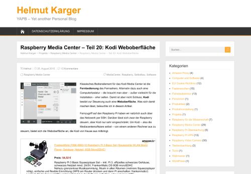 
                            7. Raspberry Media Center – Teil 20: Kodi Weboberfläche – Helmut ...