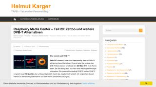 
                            9. Raspberry Media Center – Teil 29: Zattoo und weitere DVB-T ...