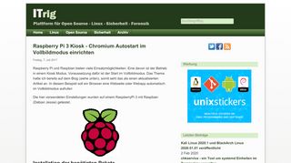 
                            4. Raspberry Pi 3 Kiosk - Chromium Autostart im Vollbildmodus ... - ITrig