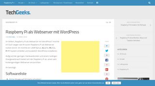 
                            10. Raspberry Pi als Webserver mit Wordpress - techgeeks.de