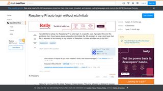 
                            9. Raspberry Pi auto login without etc/inittab - Stack Overflow
