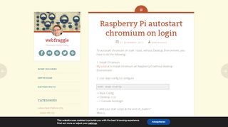 
                            11. Raspberry Pi autostart chromium on login | webfraggle