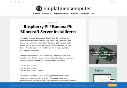 
                            13. Raspberry Pi / Banana Pi: Minecraft Server installieren ...