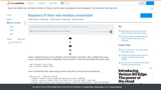 
                            10. Raspberry Pi fhem web interface unreachable - Stack Overflow