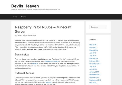 
                            7. Raspberry Pi for N00bs - Minecraft Server - Devils Heaven