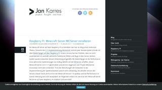 
                            6. Raspberry Pi: Minecraft Server MCServer installieren › Jan Karres