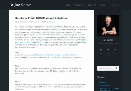 
                            6. Raspberry Pi: Mit NOOBS einfach installieren › Jan Karres