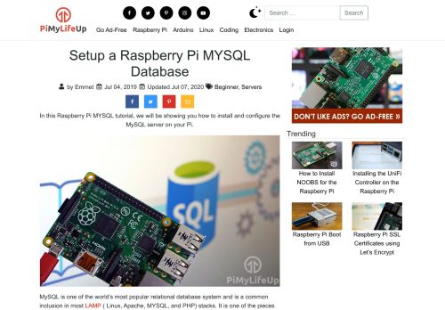 
                            10. Raspberry Pi MySQL & PHPMyAdmin Tutorial - Pi My Life Up