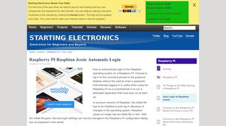 
                            10. Raspberry PI Raspbian Jessie Automatic Login - Starting Electronics