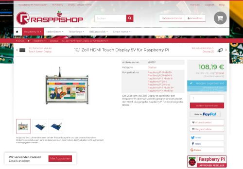 
                            11. Raspberry Pi - resistives 10,1 Zoll HDMI Touch Display - Raspberry Pi ...