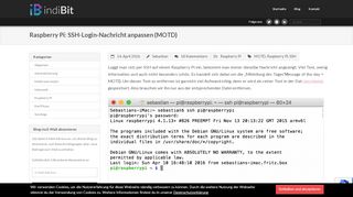 
                            4. Raspberry Pi: SSH-Login-Nachricht anpassen (MOTD) - indiBit