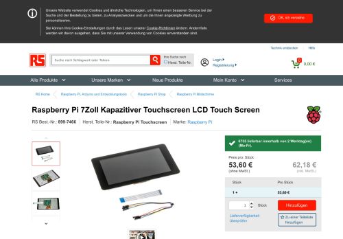 
                            6. Raspberry Pi Touchscreen - RS Components