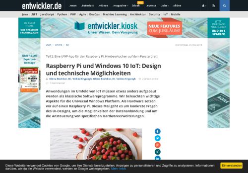 
                            10. Raspberry Pi und Windows 10 IoT: Möglichkeiten und Technik