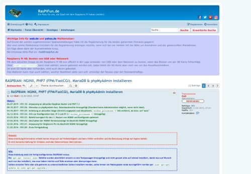 
                            9. RASPBIAN: NGINX, PHP7 (FPM/FastCGI), MariaDB & phpMyAdmin ...