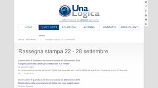 
                            12. Rassegna stampa 22 - 28 settembre - UnaLogica Sito Ufficiale