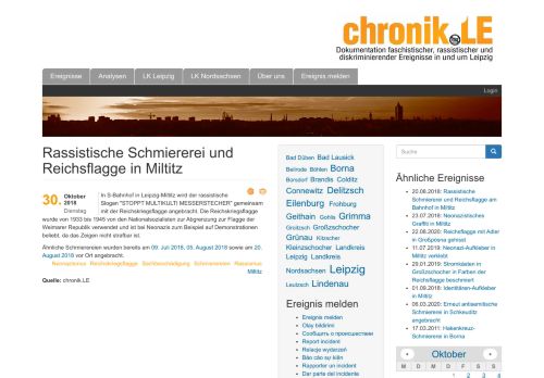 
                            10. Rassistische Schmiererei und Reichsflagge in Miltitz | chronik.LE