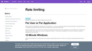 
                            12. Rate Limiting — Twitter Developers