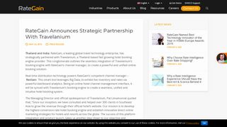 
                            10. RateGain Announces Strategic Partnership with Travelanium ...