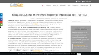 
                            10. RateGain Launches the Ultimate Hotel Price Intelligence Tool ...