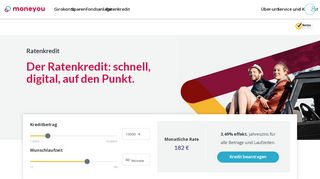 
                            8. Ratenkredit: Online Geld leihen | Moneyou