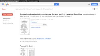 
                            8. Rates of the London Union Assurance Society, for Fire, Lives and ... - Google Books-Ergebnisseite