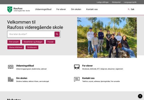 
                            11. Raufoss videregående skole: Forsiden