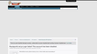 
                            2. Rautaportti.net ja Login failed! This account has been disabled ...
