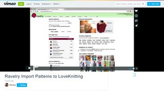 
                            11. Ravelry Import Patterns to LoveKnitting on Vimeo