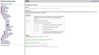
                            4. Raw command - FTP Rush Online Help