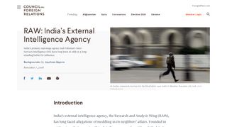 
                            12. RAW: India's External Intelligence Agency | Council on Foreign ...