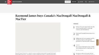 
                            9. Raymond James buys Canada's MacDougall MacDougall & MacTier ...