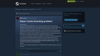
                            4. Razer Cortex boosting problem :: Help and Tips - Steam Community