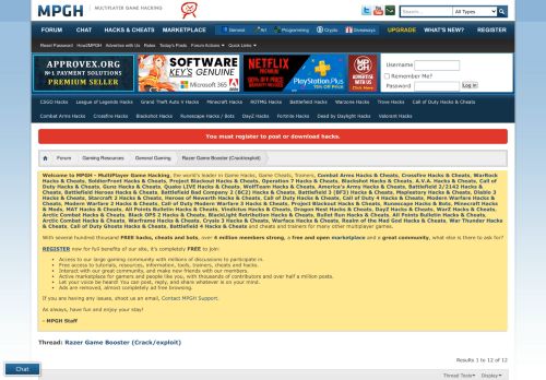 
                            11. Razer Game Booster (Crack/exploit) - MPGH - MultiPlayer Game ...
